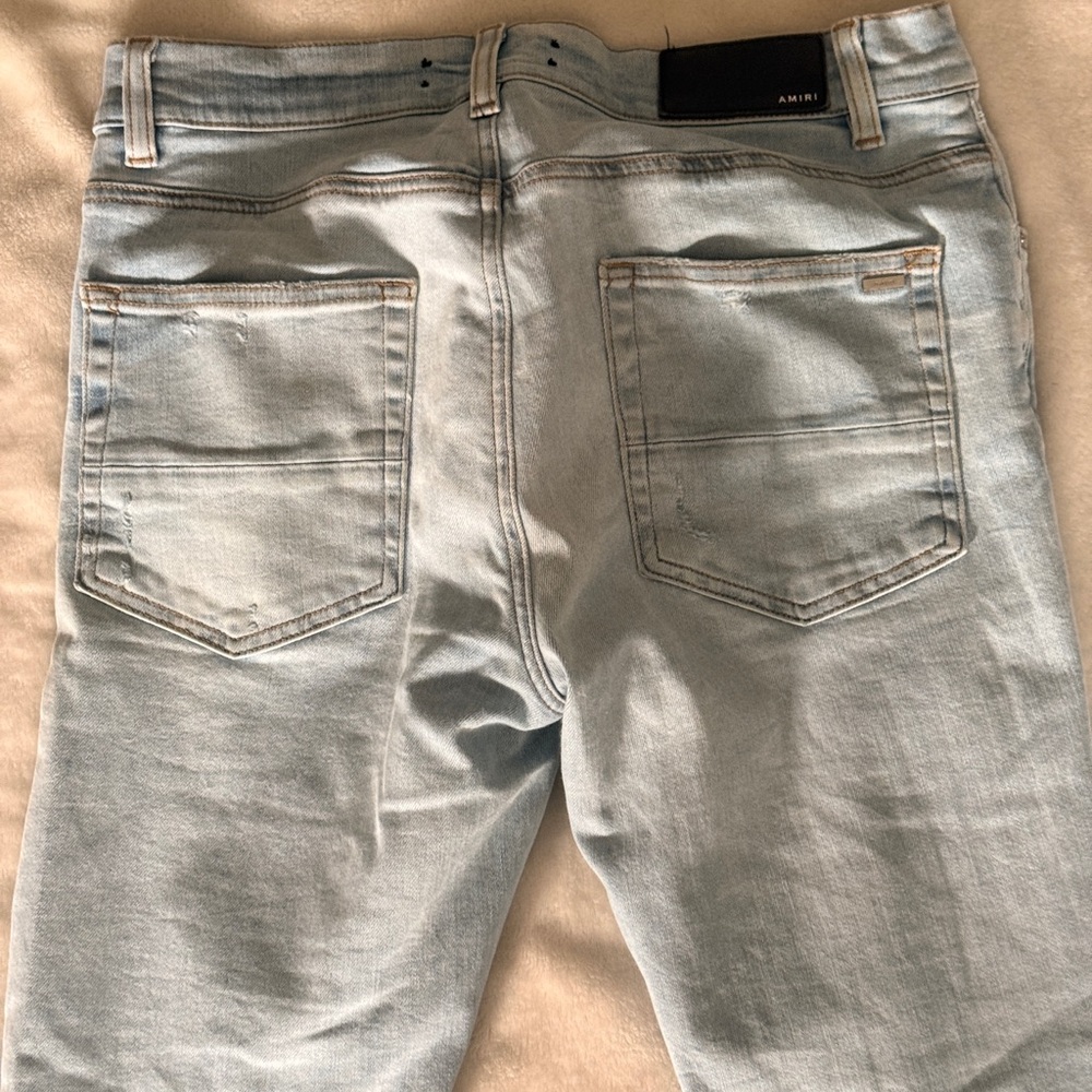 AMIRI Light Blue Ripped Skinny Jeans - Picture 11 of 14